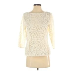 Ann Taylor LOFT 3/4 Sleeve Lace Top S